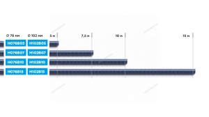 Шланг газоотводный H102B15 D=102мм, длина 15м (синий)
