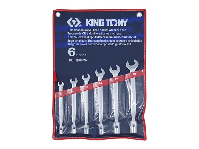 Набор комбинированных ключей, 6 предметов 10-19 мм,  king tony 1b06mr