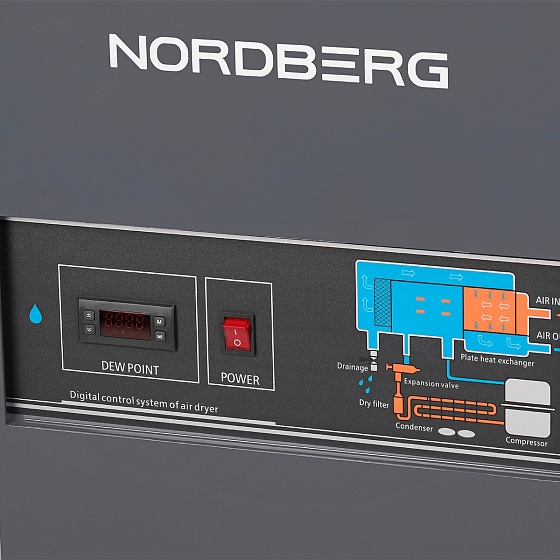 Осушитель воздуха до 16 бар, 3600 л/мин, 220 В, серый NORDBERG NCD30-G