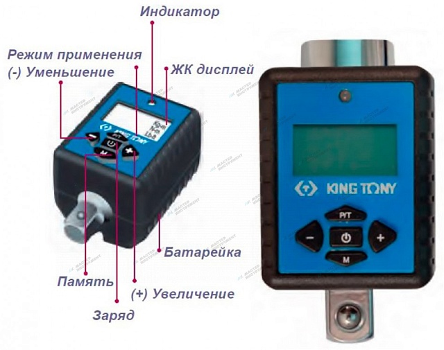 king tony переходник 34307-1a электронный динамометрический 3/8" 27-135hм