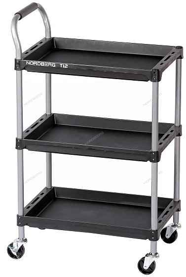 Тележка инструментальная, 3 пластиковые полки NORDBERG T12