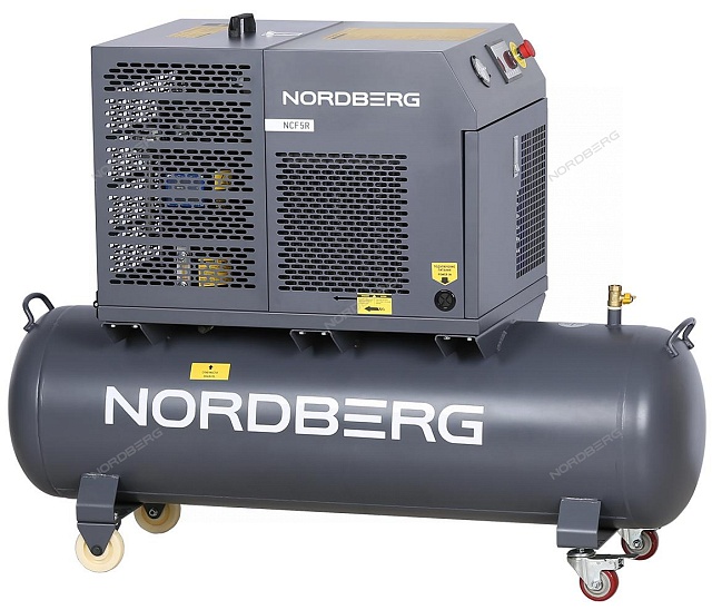 Компрессор винтовой, 4 кВт, 10 бар, 450 л/мин, ресивер 180 л, IP54 NORDBERG NCF5R