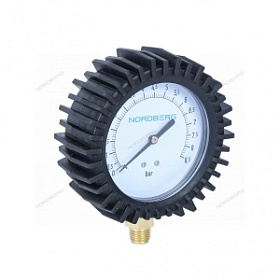 Манометр радиальный, 1/4", 80мм, 0-8,5 бар, стрелочный NORDBERG Ti61/62#GAUGE