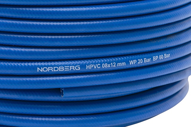 Шланг воздушный гибридный ПВХ диам. 8х12 мм 1м. NORDBERG H0812HPVC