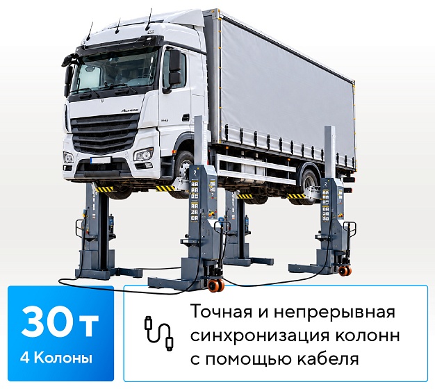 Подъемник подкатной, грузовые колонны, электрогидравлический (комплект 4 шт.) NORDBERG N975-4-G-2
