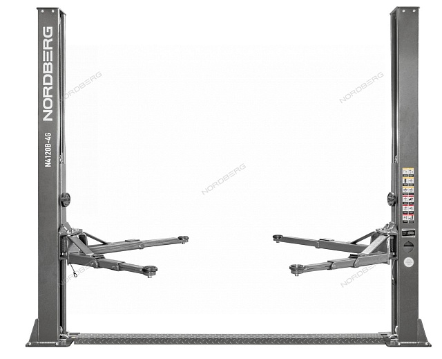 Подъемник двухстоечный 4 т, 380 В, серый NORDBERG N4120B-4G_3+2_380