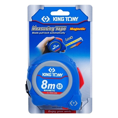 Рулетка измерительная 8 м, магнитный крюк KING TONY 79094-08M фото