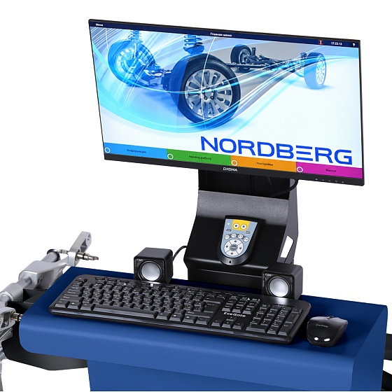 Стенд сход-развал 3D четырехкамерный настенный, синий NORDBERG C804-C (5005)