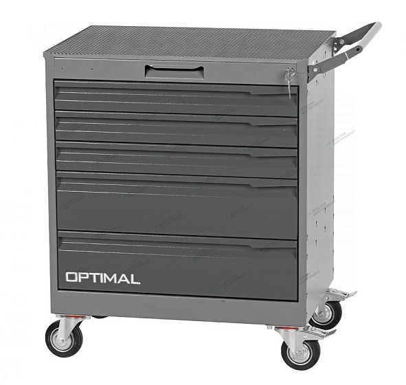 Тележка инструментальная, 5 выдвижных серых ящиков OPTIMAL NT225