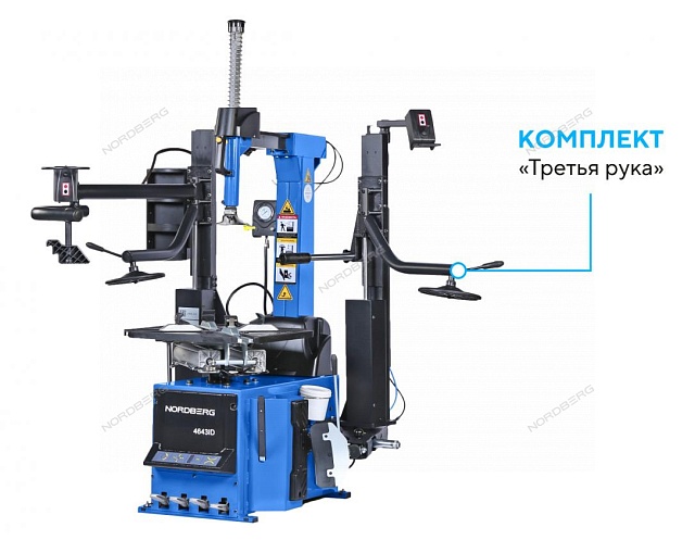 Станок шиномонтажный автомат, инверторный, стол с накладками, 220 В, синий NORDBERG 4643ID (B)