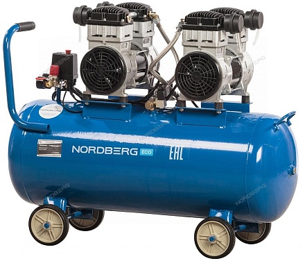 Компрессор поршневой безмасляный, объем 100 л NORDBERG ECO NCEO100/400 фото
