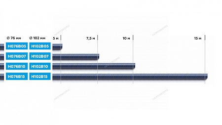 Шланг газоотводный NORDBERG H102B07 D=102мм, длина 7,5м (синий) фото